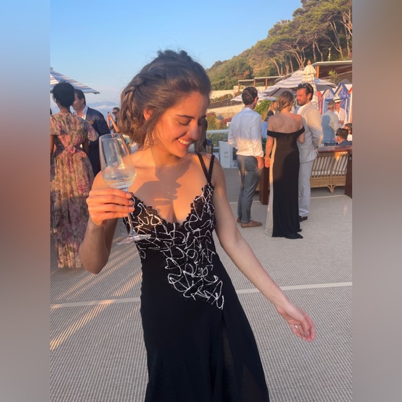 Versace Collection Lace Panel Gown Long Dress sz US 0-2 / IT 38 - Picture 6 of 7